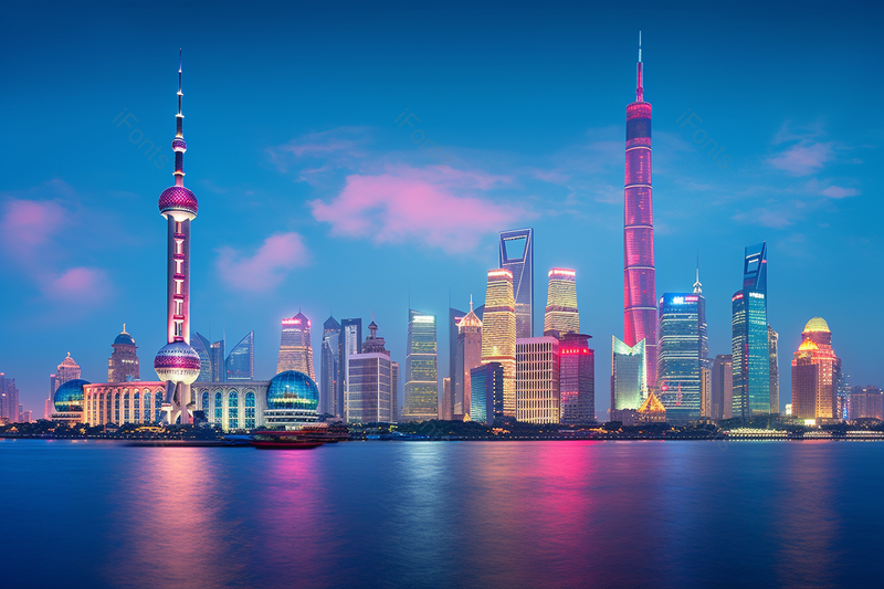 大气的蓝色的夜景水面上的建筑高清摄影图,高清,摄影图,摄影图片,图片大全,摄影图免费下载